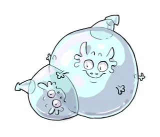 💧 91c93b53 monstre, mignon, dessin animé, animal telegram sticker