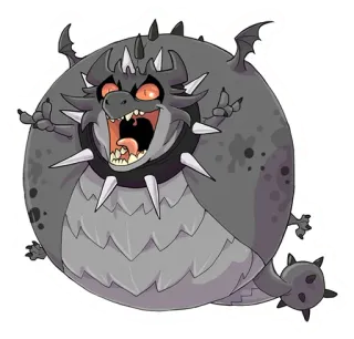 😃 f4daf142 dragon, dessin animé, monstre, fantaisie, collier à pointes, créature telegram sticker