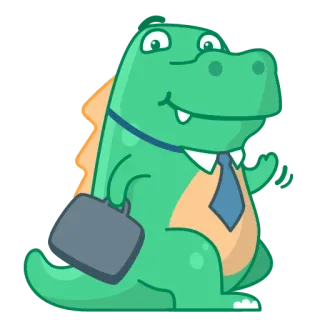 👔 7968bcb3 dinosaure, affaires, animal, reptile, dessin animé telegram sticker