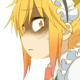 😡 2775aa08 Tohru Miss Kobayashi's Dragon Maid 托尔, 小林家的龙女仆, 动漫, 女仆, 龙, 担心, 忧虑 telegram sticker
