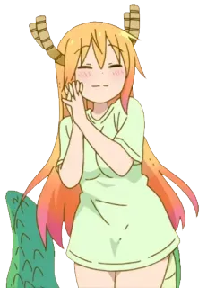 😍 3f00d316 Tohru Miss Kobayashi's Dragon Maid 动漫, 龙, 可爱, 卡哇伊, 托尔, 小林家的龙女仆 telegram sticker