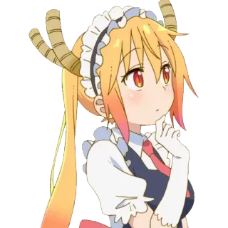 🤔 4897a3cf Tohru Miss Kobayashi's Dragon Maid 动漫, 龙, 女仆, 托尔, 小林家的龙女仆, 角色, 可爱 telegram sticker