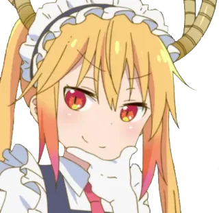 🤔 556959ae Tohru Miss Kobayashi's Dragon Maid 动漫, 龙, 女仆, 角, 托尔 telegram sticker