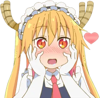 😍 650cce21 Tohru Miss Kobayashi's Dragon Maid 动漫, 龙, 可爱, 卡哇伊, 托尔, 害羞 telegram sticker