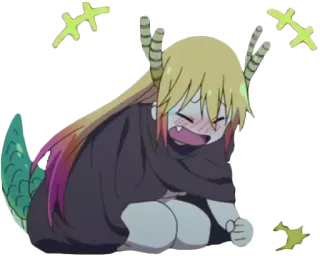 😂 a34886a4 Tohru Miss Kobayashi's Dragon Maid 动漫, 龙, 女仆, 害羞, 卡哇伊, 可爱, 搞笑 telegram sticker