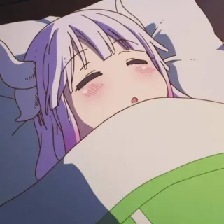 💈 612a97b2 Kanna Miss Kobayashi's Dragon Maid anime, ngủ, dễ thương, rồng, Kanna, kawaii telegram sticker