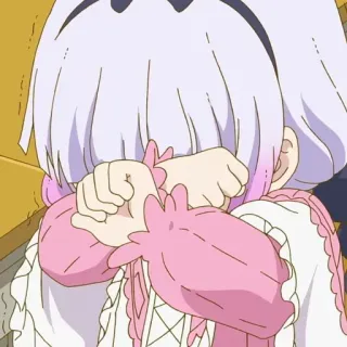 💈 6e801ccd Kanna Kamui Miss Kobayashi's Dragon Maid Anime, Kanna Kamui, Dragon Maid, Khóc, Dễ thương, Kawaii telegram sticker