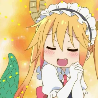 💈 efc6f67c Tohru Miss Kobayashi's Dragon Maid Anime, Rồng, Hầu gái, Dễ thương, Kawaii, Tohru telegram sticker