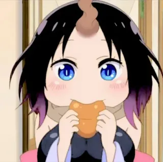 💈 f634f68a Kanna Kamui Miss Kobayashi's Dragon Maid Anime, Hoạt hình, Kanna, Ăn uống, Dễ thương, Rồng, Miss Kobayashi's Dragon Maid telegram sticker