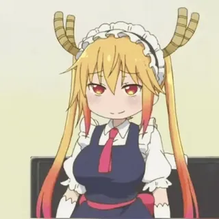 🤷‍♀ 291f1a30 Tohru Miss Kobayashi's Dragon Maid Anime, Draak, Maid, Tohru, Miss Kobayashi's Dragon Maid, Personage, Cartoon telegram sticker