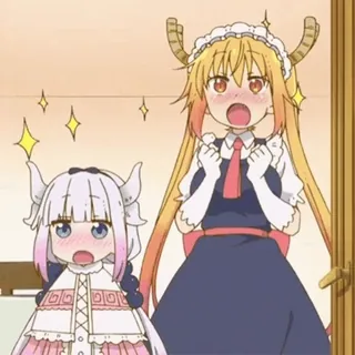 ✨ 7db10e03 Kanna Kamui Miss Kobayashi's Dragon Maid Anime, Kanna, Draak, Lief, Kawaii, Schattig telegram sticker