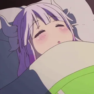 😴 7e0399ff Kanna Kamui Miss Kobayashi's Dragon Maid Anime, Schattig, Slaperig, Slapend, Draak, Kanna, Kanna Kamui telegram sticker