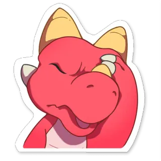 🤦‍♂️ 1cc1a45a 빨간색, 만화, 공룡, 캐릭터, 얼굴 감싸기, 표정 telegram sticker