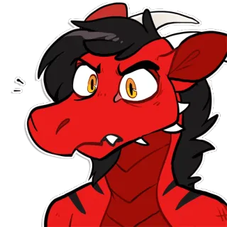 🐲 36864491 drago, rosso, antro, cartone animato, furry, animale whatsapp sticker
