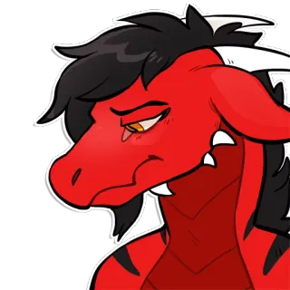 🐲 9b874cf1 drago, furry, cartone animato, rosso, antropomorfo, personaggio whatsapp sticker