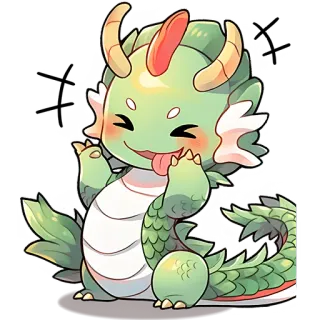 😛 017ce308 Drache, süß, Cartoon, Sticker, Tier, mythisch, kawaii whatsapp sticker