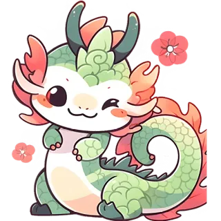 😉 091151e7 Drache, süß, kawaii, Chibi, Fabelwesen, Fantasy, Aufkleber whatsapp sticker