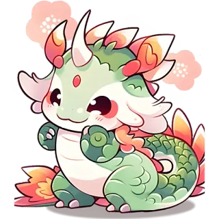 🥹 ad15a171 kawaii, süß, drache, chibi, fantasy, kreatur, pastell, tier whatsapp sticker