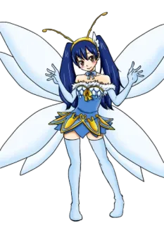👼 3a7758a6 Wendy Marvell Fairy Tail Anime, Hada, Lindo, Alas, Pelo azul, Mago whatsapp sticker