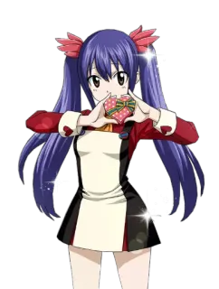 🎁 bc9fde02 Wendy Marvell Fairy Tail Anime, Fairy Tail, Wendy Marvell, Kawaii, Lindo, Corazón, Amor whatsapp sticker