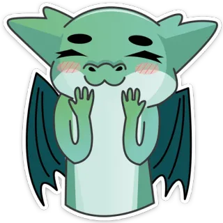 😊 72244e64 naga, imut, kartun, fantasi, kawaii, monster, stiker telegram sticker