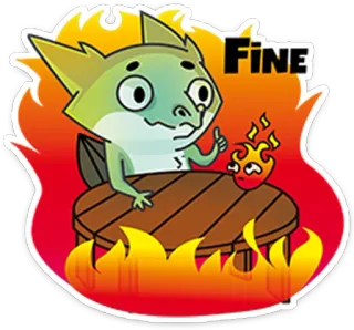 👍 b8cf773c FINE kartun, bagus, api, lucu, meja, binatang telegram sticker