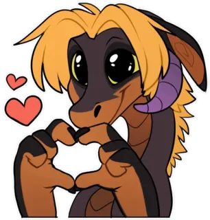 ❤️ 496d586e drago, cartone animato, amore, cuore, adesivo telegram sticker