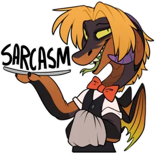 👌 8bd704ec SARCASM sarcasmo, rettile, animale, cameriere, personaggio, lingua, divertente, espressione telegram sticker