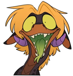 😄 afcb766e cartone animato, mostro, animale, pazzo, espressione, creatura telegram sticker