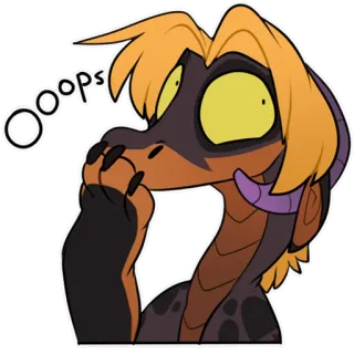 😧 d3273c38 OOPS Cartone animato, Lucertola, Ops, Carino, Serpente, Antro, Scusa telegram sticker