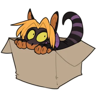 🐱 e81aa2a5 gatto, scatola, cartone animato, animale, carino, adesivo telegram sticker