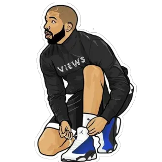 👟 36960662 Drake VIEWS Drake, raper, celebryta, muzyka, album, VIEWS whatsapp sticker