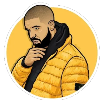 🤔 57fe43a1 Drake Drake, raper, piosenkarz, celebryta, kreskówka whatsapp sticker