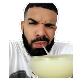 🍹 65b5dd55 Drake Drake, raper, picie, śmieszne, mem, celebryta whatsapp sticker
