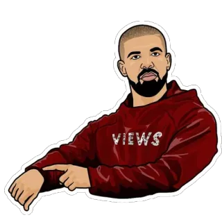 😒 90551ee0 Drake Views VIEWS Drake, Views, raper, muzyka, album, portret whatsapp sticker