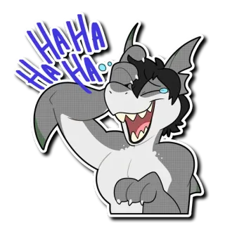 😂 0ea60555 HAHA HAHAHA Фурри, Антро, Акула, Смех, Мультфильм, Юмор telegram sticker