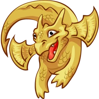 😄 03b6aea1 ドラゴン, 金色, ファンタジー, クリーチャー, 神話 telegram sticker