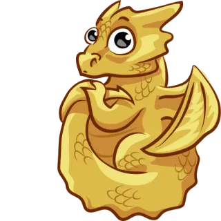 😳 337f69c7 ドラゴン, カートゥーン, ゴールド, ファンタジー, 動物 telegram sticker