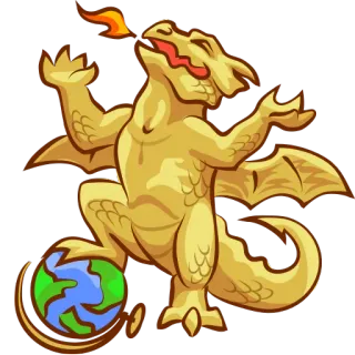 😤 33a32b10 ドラゴン, ファンタジー, 動物, 神話, 地球, 炎 telegram sticker