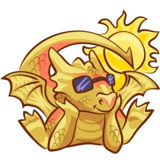 😎 35662bc4 ドラゴン, サングラス, 太陽, 漫画, ファンタジー, 動物 telegram sticker
