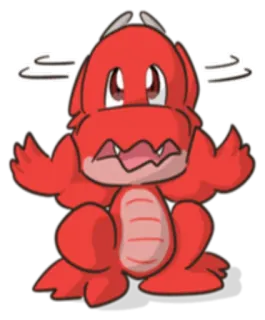 🤗 43331f7d rot, Monster, Drache, süß, Wind, kawaii telegram sticker