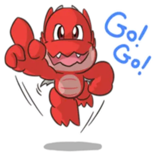 🙃 623b3866 Go! Go! Drache, Cartoon, Jubel, Ermutigung, Motivation, Los telegram sticker