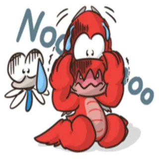 😱 677b5a17 Nooooo Cartoon, Angst, Furcht, Monster, Panik telegram sticker