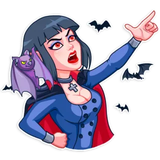 👿 7c41c962 vampir, gotik, halloween, kelelawar, monster, kartun telegram sticker