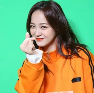 🤪 eba496ac femme, finger heart, sourire, fille, coréen, actrice whatsapp sticker