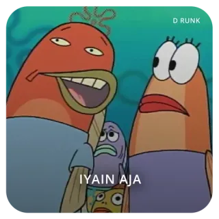 👌 353d8ed4 IYAIN AJA 卡通, 鱼, 海绵宝宝, 表情包 telegram sticker