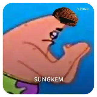 👍 92d86445 Patrick Star Spongebob Squarepants D RUNK 派大星, 海绵宝宝, 醉酒, 搞笑, 表情包 telegram sticker