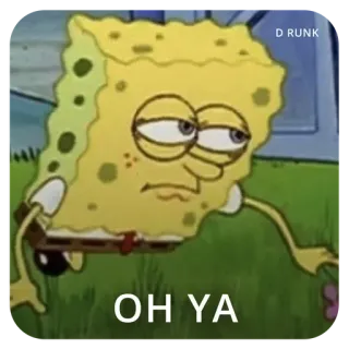 😲 c09ca14f Spongebob OH YA 海绵宝宝, 表情包, 卡通, 搞笑, 哦耶 telegram sticker