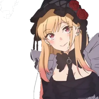 😍 43bea863 Marin Kitagawa My Dress-Up Darling 动漫, 女孩, Cosplay, 金发, 红眼, 喜多川海梦 telegram sticker