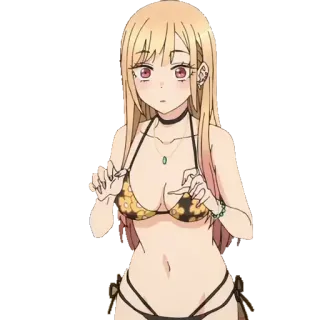 😶 c6bf3ec5 Marin Kitagawa My Dress-Up Darling 动漫, 女孩, 比基尼, 粉丝作品 telegram sticker